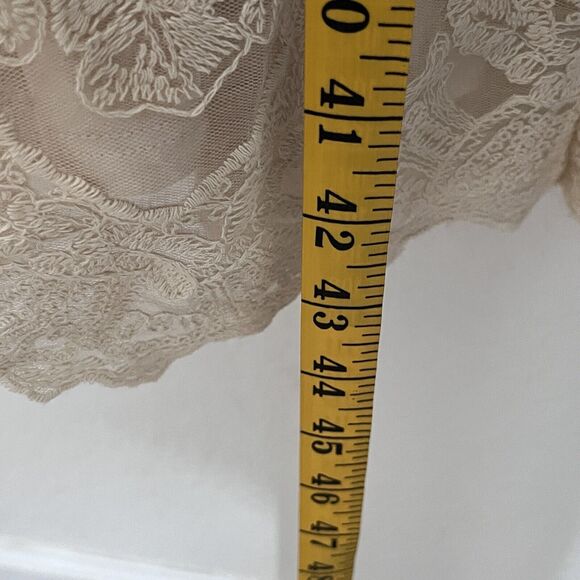 Reba Midi Beige Antique Lace Dress Women Large Romantic Boho Long Sleeve - Picture 8 of 9